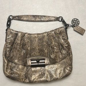 Coach Kristin Python Leather Hobo Shoulder Bag Purse